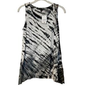 NWT Yak & Yeti Women’s Black White Tye-dye Tank Lace Back Small